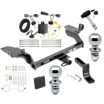 Custom Fit Trailer Hitch Draw-Bar w/ Pin/Clip Wiring Harness (Plug & Play) 1-7/8" and 2" Chrome Ball Security Lock Pin Rubber Hitch Plug Cover Installation Hardware Installation Instructions 06156 36071 118715 63820 63810 580407 2211 Reese T Reese Trailer Tow Hitch For 17-18 Ford Escape Deluxe Package Wiring 2" and 1-7/8" Ball and Lock
