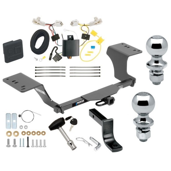 Custom Fit Trailer Hitch Draw-Bar w/ Pin/Clip Wiring Harness (Plug & Play) 1-7/8" and 2" Chrome Ball Security Lock Pin Rubber Hitch Plug Cover Installation Hardware Installation Instructions 06160 36071 118578 63820 63810 580407 2211 Reese T Reese Trailer Tow Hitch For 13-18 Toyota Avalon Class 2 Deluxe Package Wiring 2" and 1-7/8" Ball and Lock