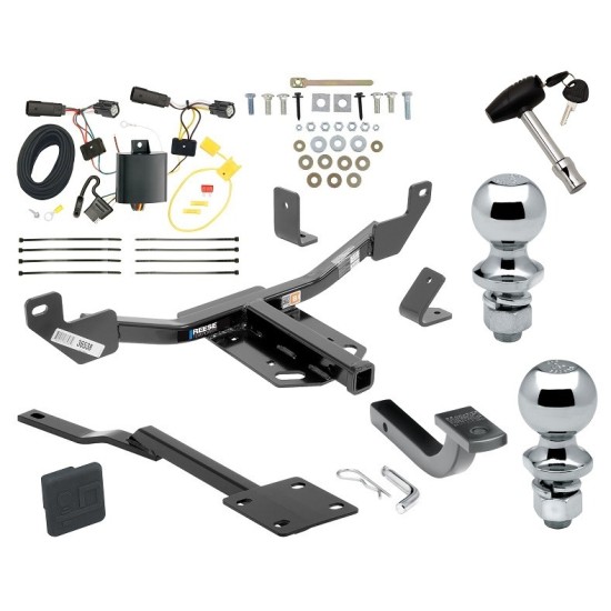Custom Fit Trailer Hitch Draw-Bar w/ Pin/Clip Wiring Harness (Plug & Play)1-7/8" and 2" Chrome Ball Security Lock Pin Rubber Hitch Plug Cover Installation Hardware Installation Instructions 06168 36061 118639 63820 63810 580407 2211 Reese Tr Reese Trailer Tow Hitch For 14-17 Buick Regal Class 2 Deluxe Package Wiring 2" and 1-7/8" Ball and Lock