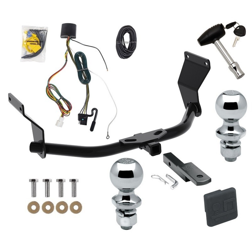 Custom Fit Trailer Hitch Draw-Bar w/ Pin/Clip Wiring Harness (Plug & Play) 1-7/8" and 2" Chrome Ball Security Lock Pin Rubber Hitch Plug Cover Installation Hardware Installation Instructions 06193 36051 118804 63820 63810 580407 2211 Reese Reese Trailer Tow Hitch For 19-24 Acura RDX Without +12V Power Provision Deluxe Package Wiring 2" and 1-7/8" Ball and Lock
