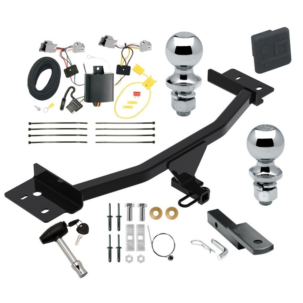 Custom Fit Trailer Hitch Draw-Bar w/ Pin/Clip Wiring Harness (Plug & Play) 1-7/8" and 2" Chrome Ball Security Lock Pin Rubber Hitch Plug Cover Installation Hardware Installation Instructions 06194 36051 118599 63820 63810 580407 2211 Reese Reese Trailer Tow Hitch For 20-24 Ford Explorer Deluxe Package Wiring 2" and 1-7/8" Ball and Lock