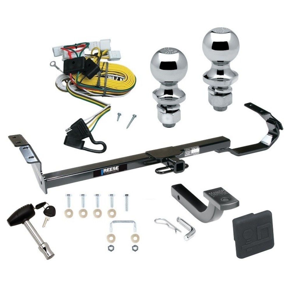 Custom Fit Trailer Hitch Draw-Bar w/ Pin/Clip Wiring Harness (Plug & Play) 1-7/8" and 2" Chrome Ball Security Lock Pin Rubber Hitch Plug Cover Installation Hardware Installation Instructions 06326 36061 118358 63820 63810 580407 2211 Reese T Reese Trailer Tow Hitch For 97-01 Toyota Camry 4 Dr. Sedan Deluxe Package Wiring 2" and 1-7/8" Ball and Lock