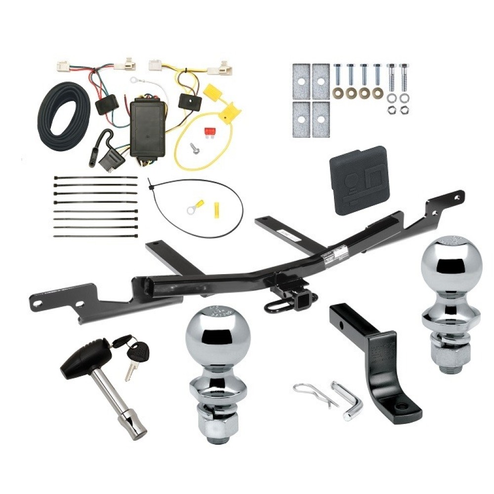 Custom Fit Trailer Hitch Draw-Bar w/ Pin/Clip Wiring Harness (Plug & Play) 1-7/8" and 2" Chrome Ball Security Lock Pin Rubber Hitch Plug Cover Installation Hardware Installation Instructions 06397 36071 118482 63820 63810 580407 2211 Reese Reese Trailer Tow Hitch For 07-11 Toyota Camry Sedan Deluxe Package Wiring 2" and 1-7/8" Ball and Lock