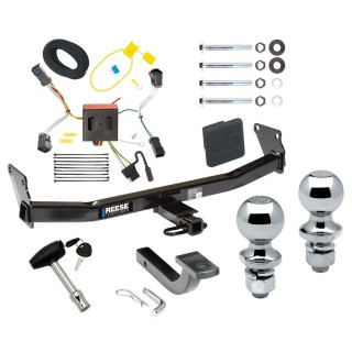 Custom Fit Trailer Hitch Draw-Bar w/ Pin/Clip Wiring Harness (Plug & Play)1-7/8" and 2" Chrome Ball Security Lock Pin Rubber Hitch Plug Cover Installation Hardware Installation Instructions 06428 36061 118539 63820 63810 580407 2211 Reese T Reese Trailer Tow Hitch For 11-17 Jeep Compass Old Body Style Deluxe Package Wiring 2" and 1-7/8" Ball and Lock