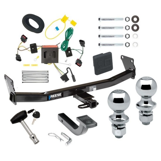 Custom Fit Trailer Hitch Draw-Bar w/ Pin/Clip Wiring Harness (Plug & Play)1-7/8" and 2" Chrome Ball Security Lock Pin Rubber Hitch Plug Cover Installation Hardware Installation Instructions 06428 36061 118552 63820 63810 580407 2211 Reese Tr Reese Trailer Tow Hitch For 08-17 Jeep Patriot Deluxe Package Wiring 2" and 1-7/8" Ball and Lock