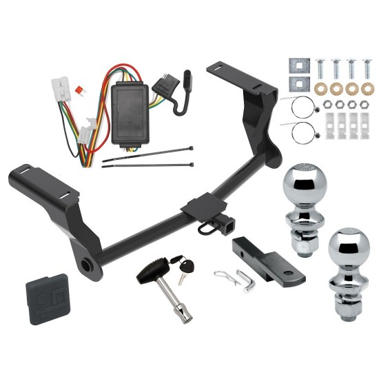 Custom Fit Trailer Hitch Draw-Bar w/ Pin/Clip Wiring Harness (Plug & Play) 1-7/8" and 2" Chrome Ball Security Lock Pin Rubber Hitch Plug Cover Installation Hardware Installation Instructions 06813 36051 118467 63820 63810 580407 2211 Reese T Reese Trailer Tow Hitch For 16-24 Subaru Crosstrek Except Hybrid Deluxe Package Wiring 2" and 1-7/8" Ball and Lock