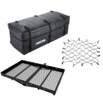 Reese 48x32 Trailer Cargo Carrier Kit with Expandable Bag and Bungee Net Reese 48x32 Hitch Cargo Carrier with Expandable Bag and Net, Fits 2" Receiver