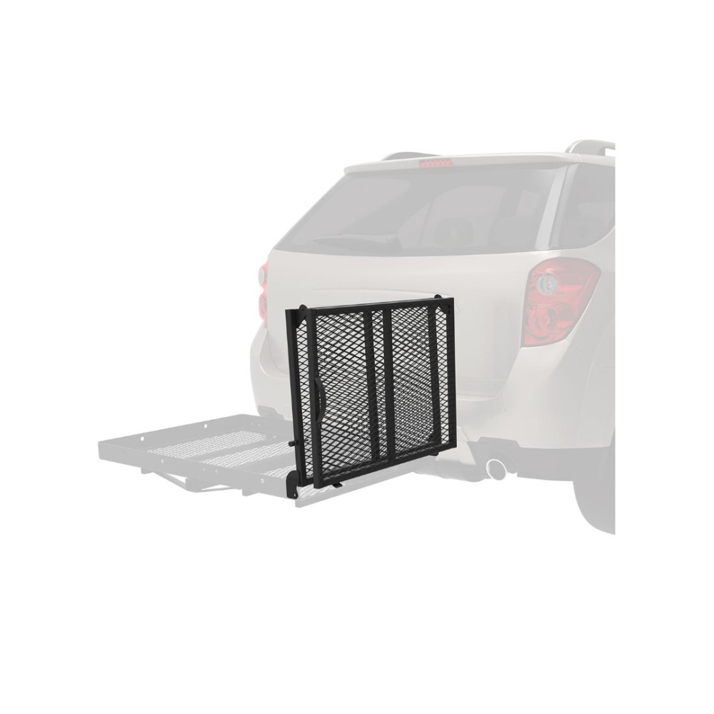 REESE Hitch Carrier Bundle with Ramp, Net & Lock for 2" Receiver REESE Hitch Cargo Carrier with Ramp, Cargo Net & Lock – 400 lb Capacity