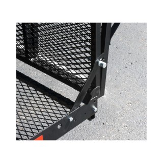 REESE Hitch Carrier Bundle with Ramp, Net & Lock for 2" Receiver REESE Hitch Cargo Carrier with Ramp, Cargo Net & Lock – 400 lb Capacity