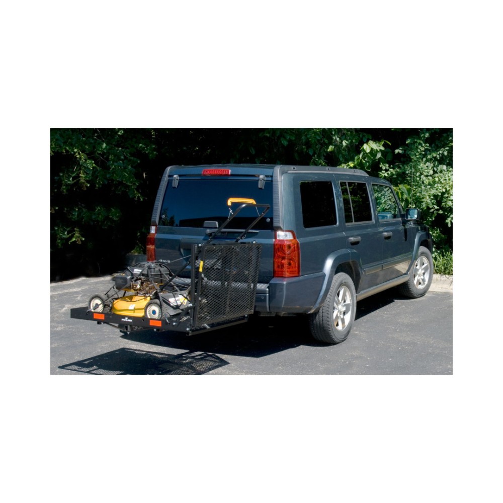 REESE Hitch Carrier Bundle with Ramp, Net & Lock for 2" Receiver REESE Hitch Cargo Carrier with Ramp, Cargo Net & Lock – 400 lb Capacity
