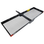 REESE Hitch Cargo Carrier Bundle – Basket, Waterproof Bag, Bungee Net REESE Explore 60x20 Hitch Cargo Basket with Rainproof Bag and Bungee Net
