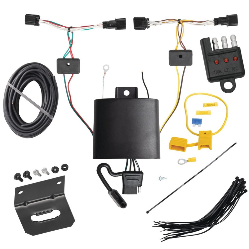 Trailer Wiring and Bracket and Light Tester For 2023 2024 Hyundai Palisade 4-Flat Harness Plug & Play