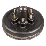 Lippert 12x2 RH self‑adjusting brake with 12 inch 6‑lug drum hub 6K axle compatible with Dexter AL‑KO Rockwell