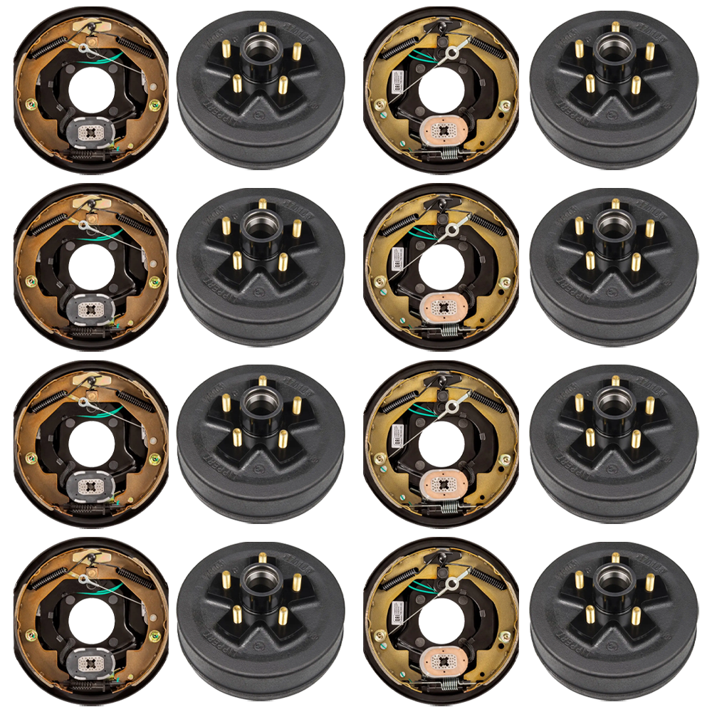 lippert quad-axle 3,500-lb self-adjusting electric brake & 10-inch hub-drum kit 5-on-4.5 dexter compatible