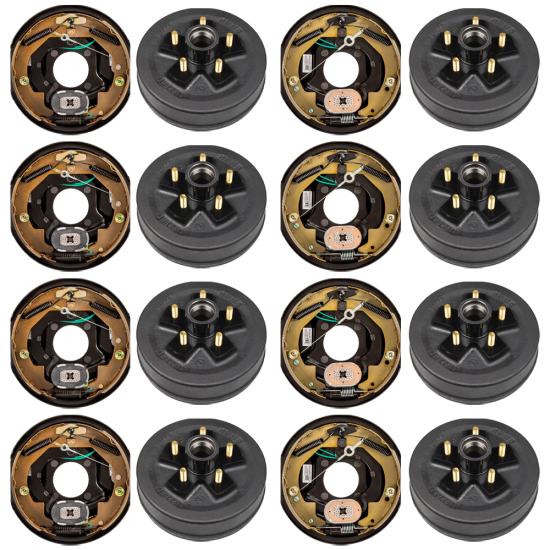 lippert quad-axle 3,500-lb self-adjusting electric brake & 10-inch hub-drum kit 5-on-4.5 dexter compatible