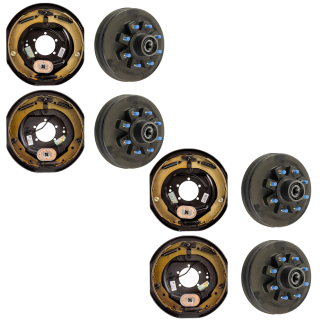 Lippert 12 inch Tandem Electric Brake Assemblies with 12 inch 8‑on‑6.5 Hub‑Only Drums for 7K Trailer Axle Dexter Alko Compatible