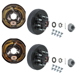 Lippert 7K Axle 12" x 2" Hub & Drum (8 on 6.5", 9/16" Stud) + Forward Self-Adjusting Brakes (4K-7K, Left & Right)