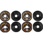 lippert 12 inch self‑adjusting brake assemblies with fully assembled 8‑on‑6.5 drum hubs dexter compatible 7k trailer kit