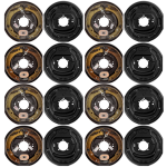 Lippert 7K Quad‑Axle Self‑Adjust Electric Brake Assemblies & 12″ Drum Hubs Bundle, 8‑on‑6.5, 9/16 Studs, Dexter Alko Rockwell Compatible