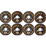 Lippert 7K Quad‑Axle Self‑Adjust Electric Brake Assemblies & 12″ Drum Hubs Bundle, 8‑on‑6.5, 9/16 Studs, Dexter Alko Rockwell Compatible