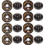 Lippert 7K Quad‑Axle Self‑Adjust Electric Brake Assemblies & 12″ Drum Hubs Bundle, 8‑on‑6.5, 9/16 Studs, Dexter Alko Rockwell Compatible