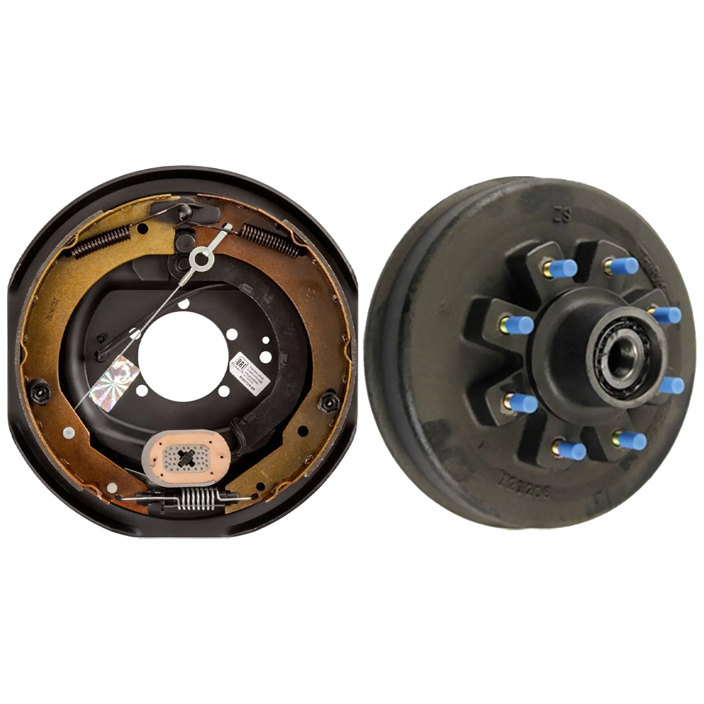 Lippert 12" RH Self‑Adjust Brake & Fully Assembled Drum Hub Bundle – 7K Lippert 12" right‑hand self‑adjusting brake assembly with fully assembled pre‑greased 8‑on‑6.5 drum hub bundle, 7K axle, Dexter compatible