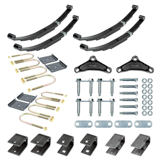 Lippert Tandem Axle Suspension Kit, 3,500 lb, 3″ Tube, 26″ Leaf Springs (1,750 lb), 4-Leaf Design, Standard Equalizer