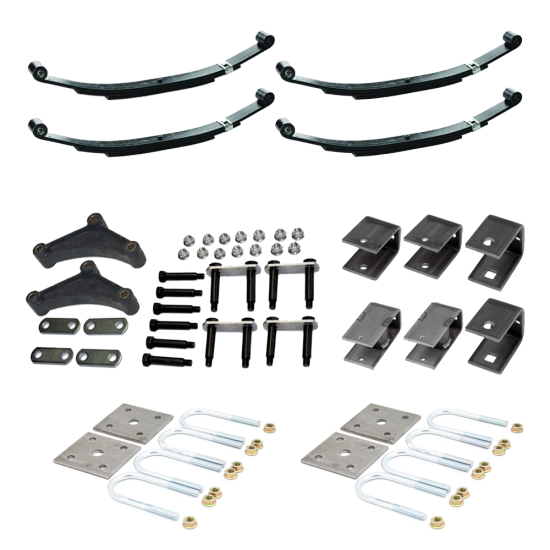 Lippert Tandem 3,500 lb Suspension Kit, 1.75″ Tube, 2,000 lb Leaf Springs (26″, 3-Leaf), Long Equalizer