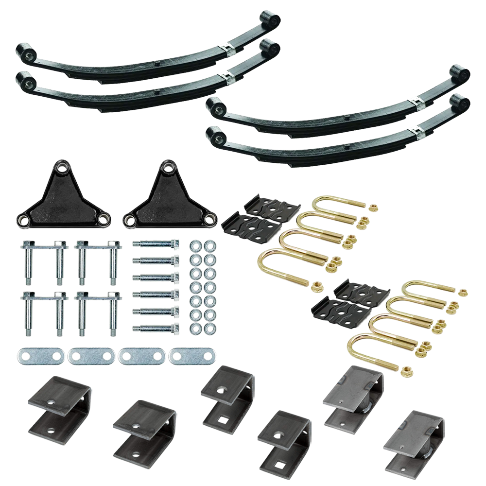 Lippert Tandem Axle Suspension Kit, 3,500 lb rating, 2.375″ tube, 24″ (2,000 lb) leaf springs, tall equalizer