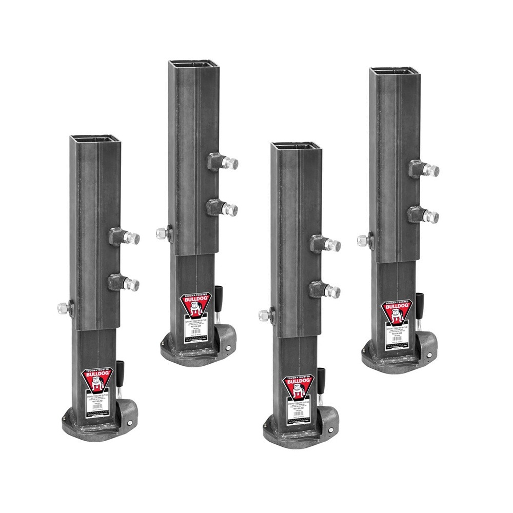 Bulldog BX1 25K square gooseneck coupler, adjustable 4.5″ outer tube, 2-5/16″ ball (set of 4)
