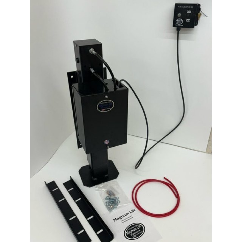 Magnum Lift Systems dual-leg hydraulic landing gear with single pump, 24,000 lb capacity trailer lift