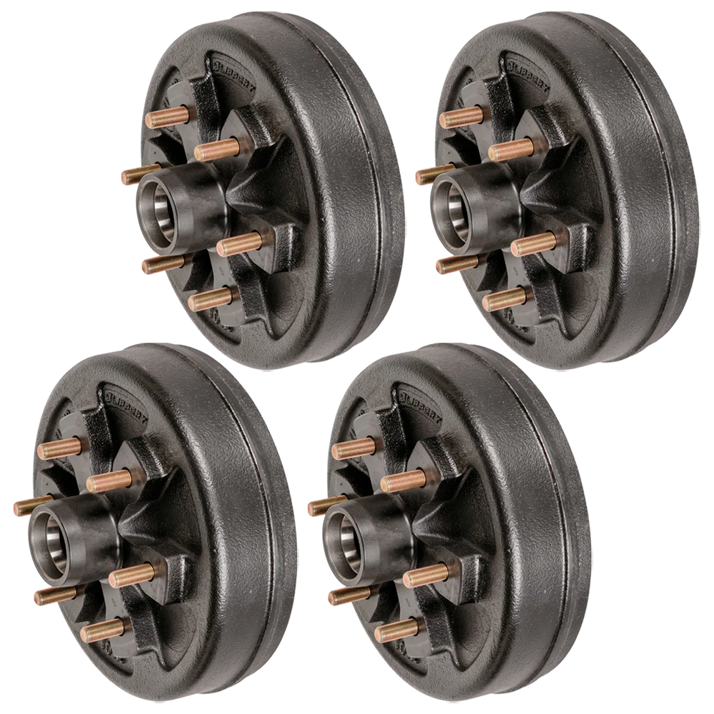 Lippert 10″ manual-adjust electric brake & bare hub kit for tandem 4,400 lb trailer axles, 6 on 5.5 pattern, Dexter / Al-Ko / Rockwell compatible