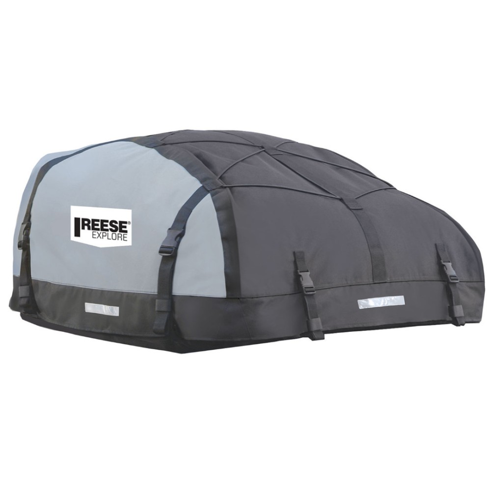 Reese 44x33 Roof Cargo Basket + Weatherproof Bag – 140 lb Reese 44×33 roof cargo basket with Karpak weatherproof bag, 140 lb, fits most crossbars
