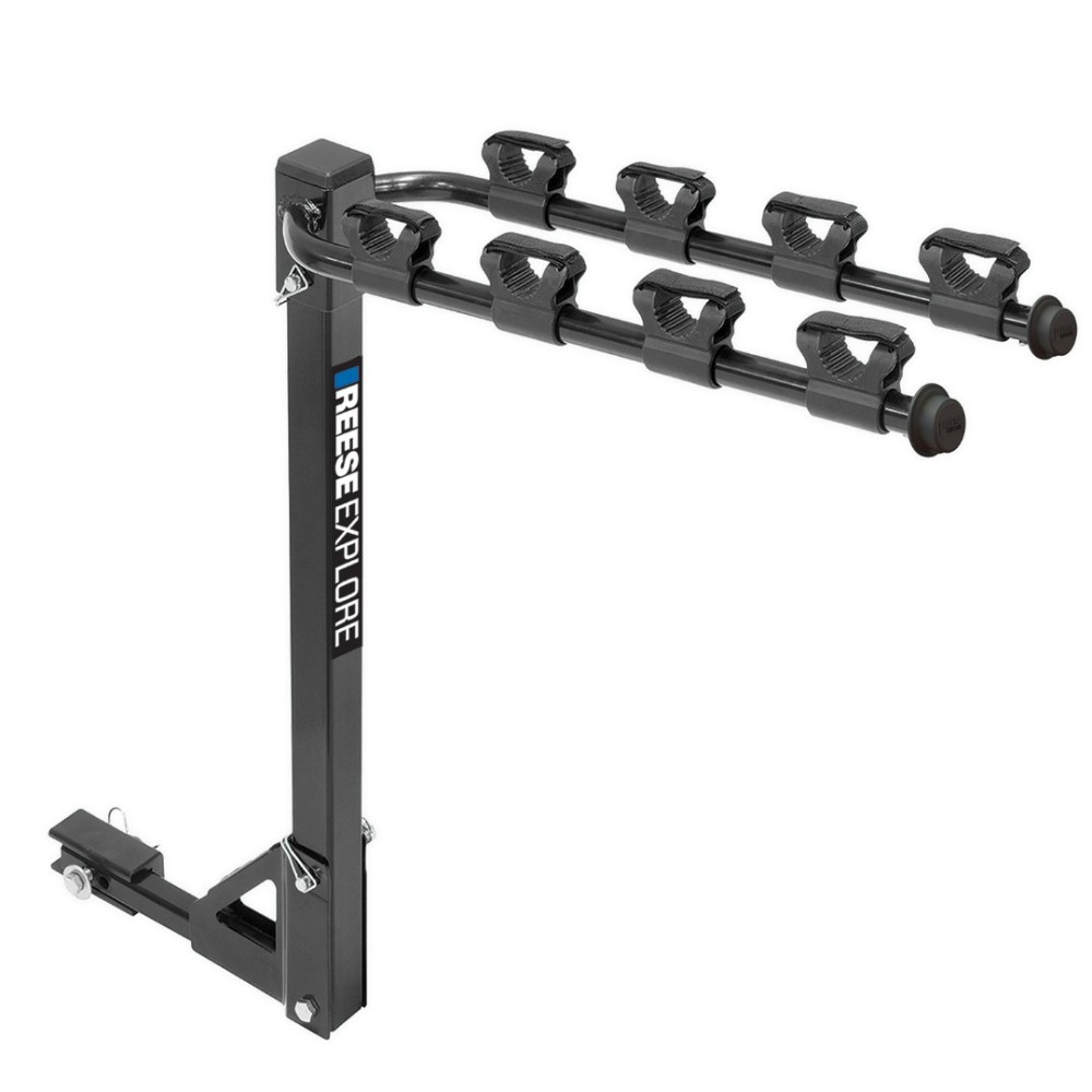 For 2022-2024 Hyundai Santa Cruz Trailer Hitch Tow PKG w/ 4 Bike Carrier Rack + Hitch Lock By Reese Towpower