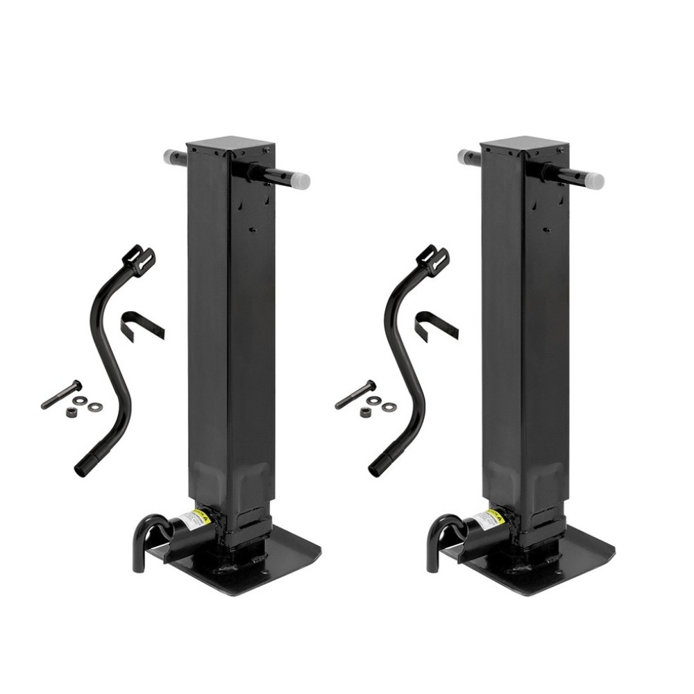 Pro Series 2x 12K Square Trailer Jacks with Spring-Return Drop Legs