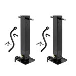 Pro Series 2x 12K Square Trailer Jack w/ Spring Return Drop Leg & Front Plunger Pin