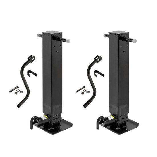 Pro Series 2x 12K Square Trailer Jacks with Spring-Return Drop Legs