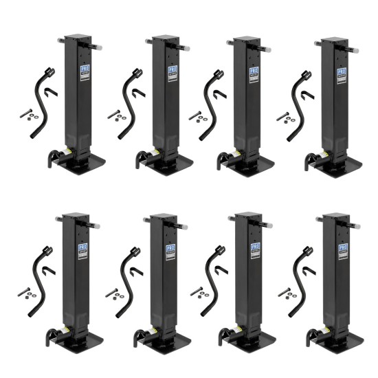 Pro Series 12K Square Trailer Jacks, 8-Pack, Weld-On, Sidewind Crank