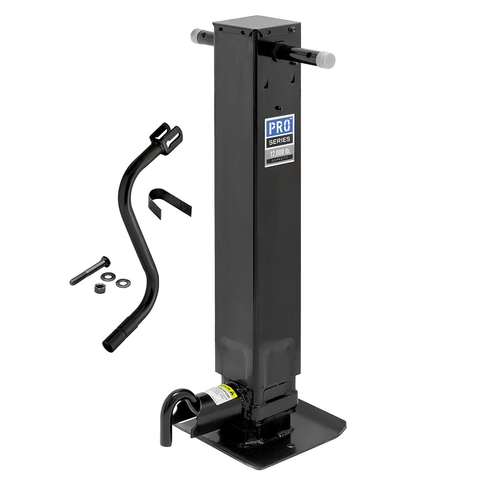 Pro Series 8x 12,000 lb Square Jacks, Heavy-Duty, Non-Spring Return Pro Series 12K Square Trailer Jacks, 8-Pack, Weld-On, Sidewind Crank