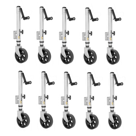 Fulton 1.5K XLT Marine Swivel Jacks with 12" Travel – 10-Pack Fulton XLT 1.5K Swivel Trailer Jacks Bundle with 12 Inch Travel and Sidewind Handle