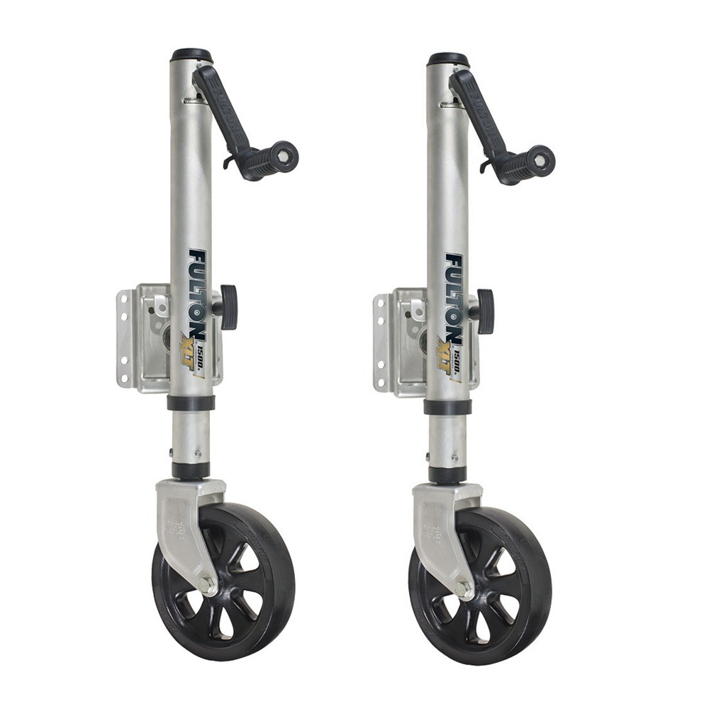 Fulton XLT 1.5K marine trailer jacks with sidewind handle and TruTurn 360