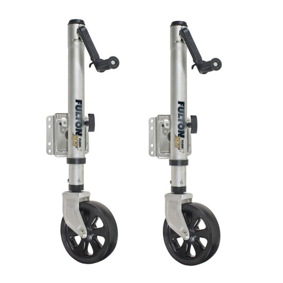 Fulton 1.5K XLT swivel trailer jacks with TruTurn 360 and 12" travel Fulton XLT 1.5K marine trailer jacks with sidewind handle and TruTurn 360