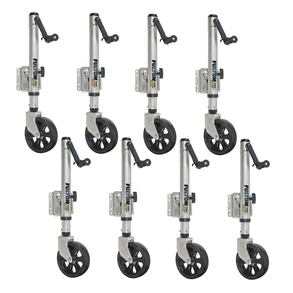 Fulton 1.5K XLT Swivel Trailer Jacks with TruTurn 360 and Sidewind Handle, 8-Pack