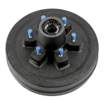Lippert 10 inch right-hand self-adjust electric trailer brake and fully assembled greased 6x5.5 hub-drum kit for 4,400 lb axle, Dexter Alko compatible