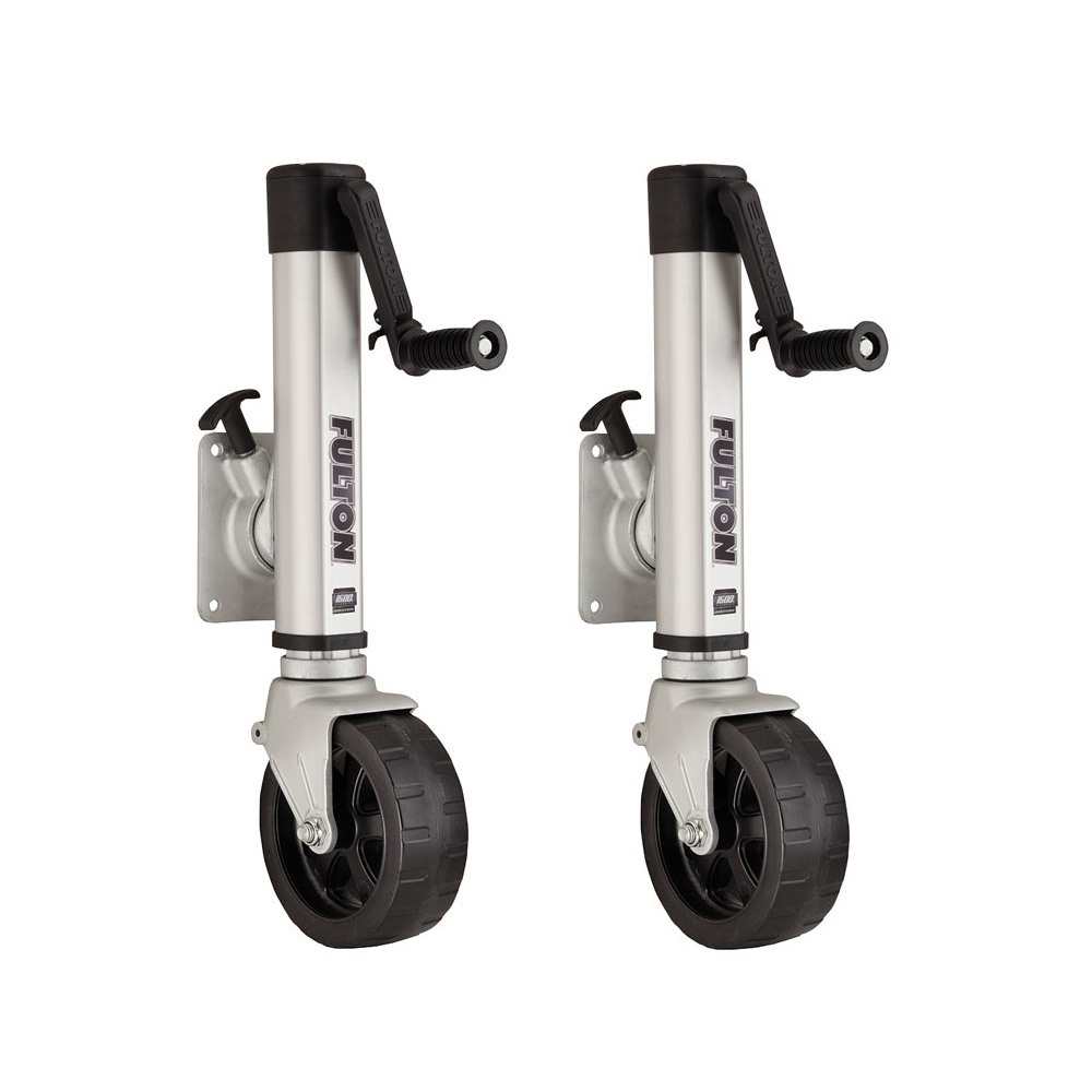 Fulton F2 1600 lb Trailer Jack Bundle – Weld-On, 10" Travel, 8" Wheel Fulton F2 1.6K Marine Trailer Jack with 8-Inch Wheel Weld-On Mount – 2 Pack