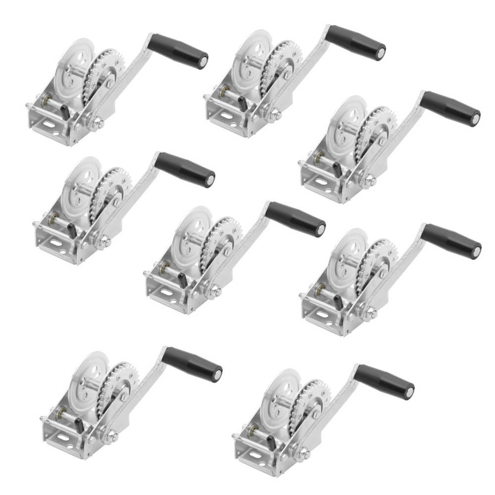 Fulton 8x 900 lb Single-Speed Trailer Winch Set – Strap & Rope Compatible Fulton 900 lb trailer winch with 7-inch crank handle, strap and rope compatible, 8-pack