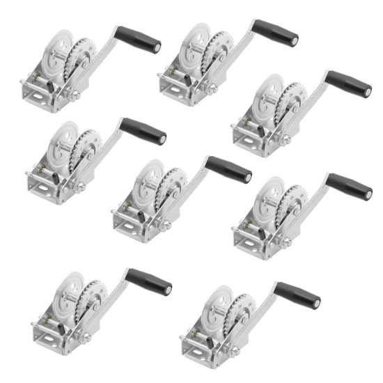 Fulton 8x 900 lb Single-Speed Trailer Winch Set – Strap & Rope Compatible Fulton 900 lb trailer winch with 7-inch crank handle, strap and rope compatible, 8-pack