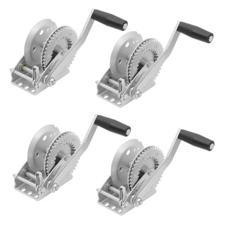 Fulton 4-pack 1,300 lb marine trailer winches with 8in manual handle, silver finish