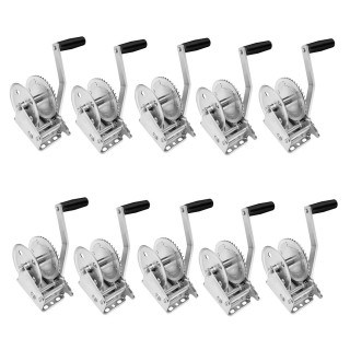 Fulton 10-Pack 1,500 lb Single-Speed Trailer Winch with 8-inch Handle, Zinc Finish, No Strap