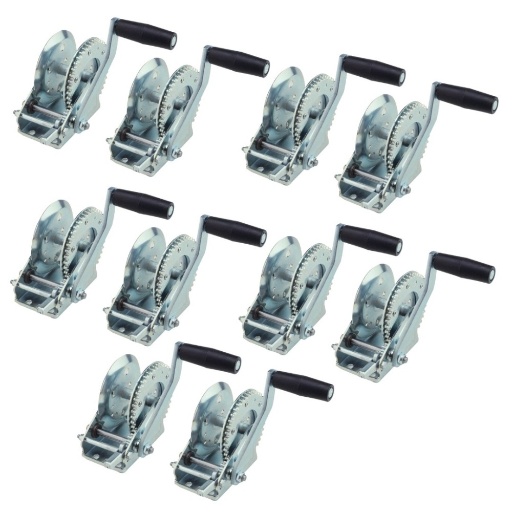 Fulton 1.5K Marine Trailer Winch 10-Pack w/ 8" Crank Handle and Strap or Rope